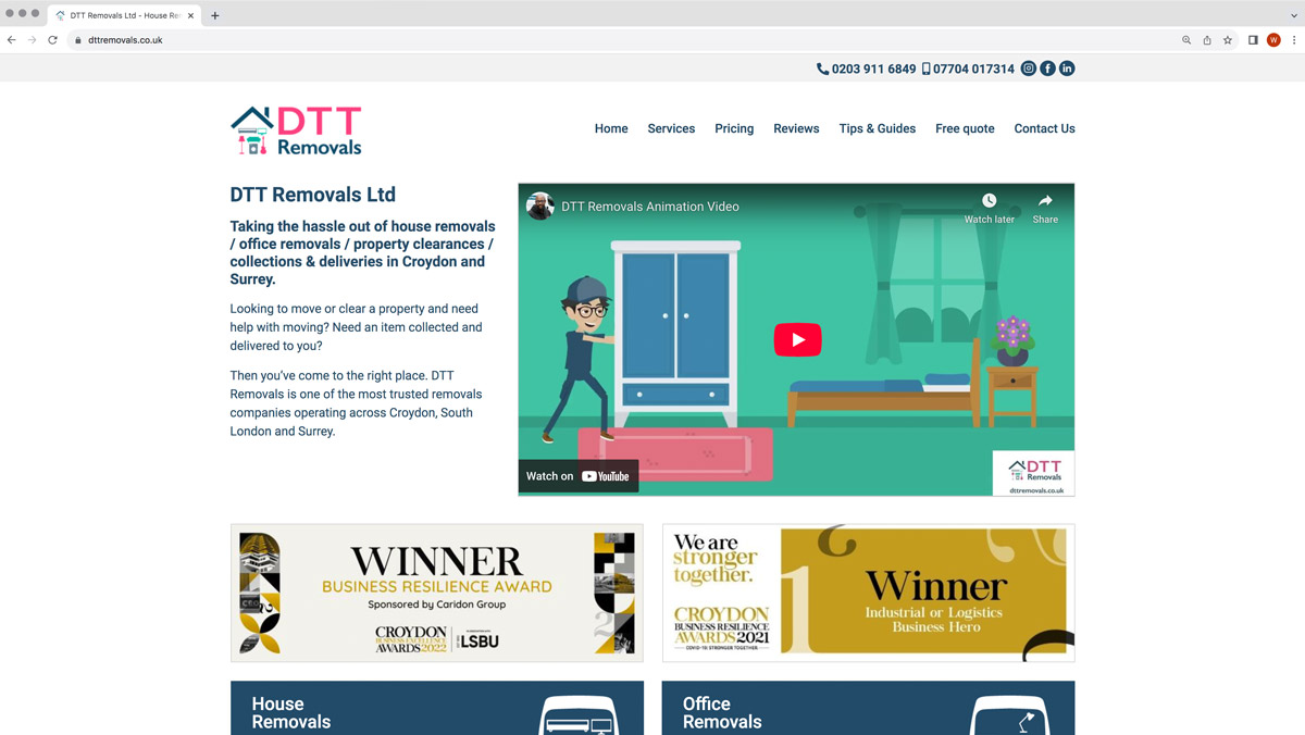 DTT Removals - Website Design & SEO